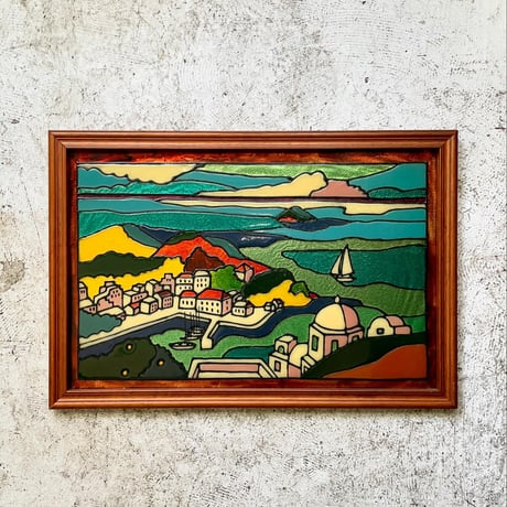 USED UNKNOWN ARTIST STAINED GLASS WALL ART