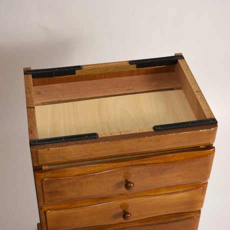 USED 80'S WOODEN FIVE DRAWER CHEST