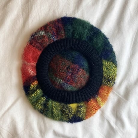 CHECK WOOL BERET