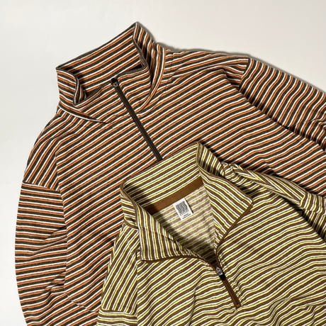COMFORTABLE REASON "Multi Border L/S Stand Zip"
