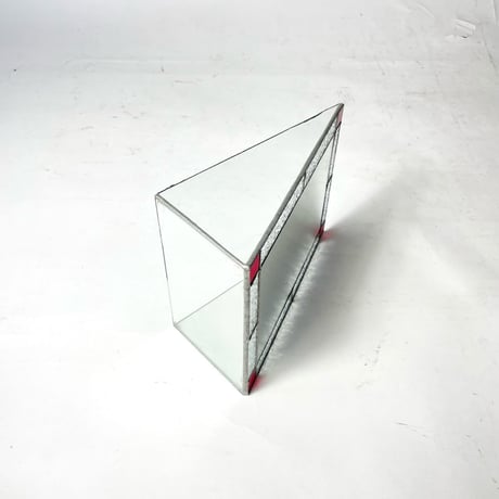 USED STAINED GLASS FLAME STAND MIRRIR
