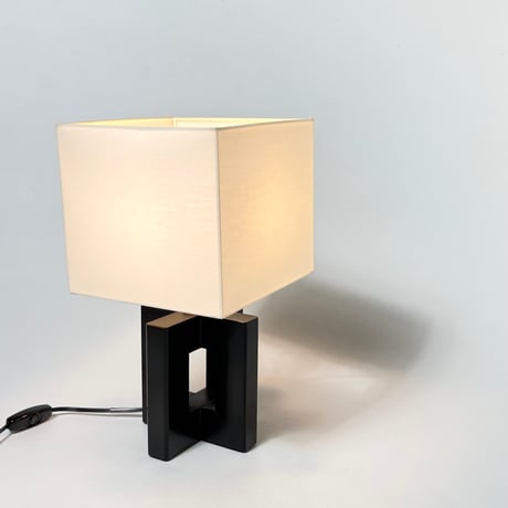 JAPAN USED FABRIC SHADE WOODEN TABLE LAMP
