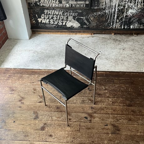 USED STEEL FRAME VINYL LEATHER CHAIR