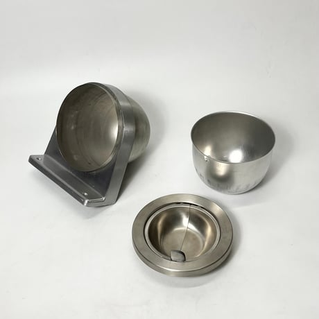 VINTAGE STAINLESS STEEL WALL MOUNT ASHTRAY