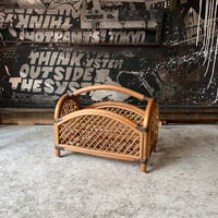 USED BAMBOO & RATTAN MAGAZINE RACK