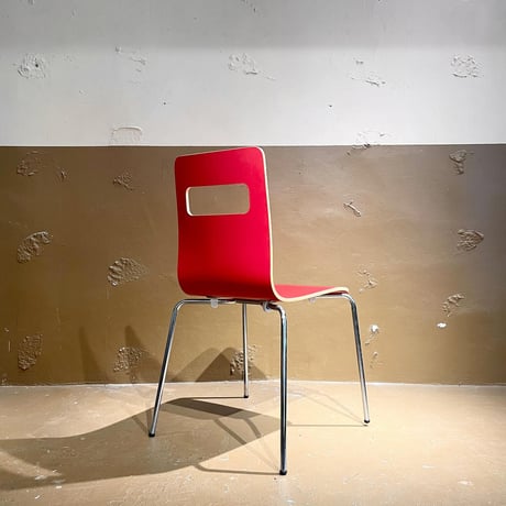 USED STEEL LEG PLYWOOD SEAT CHAIR