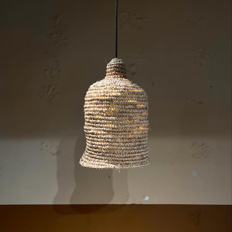 USED STRAW SHADE PENDANT LAMP