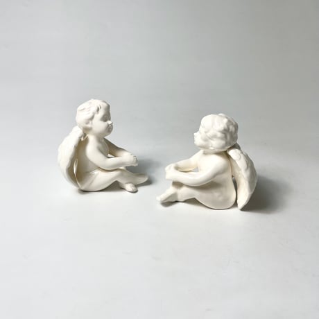 USED PORCELAIN ANGEL CANDLE HOLDER