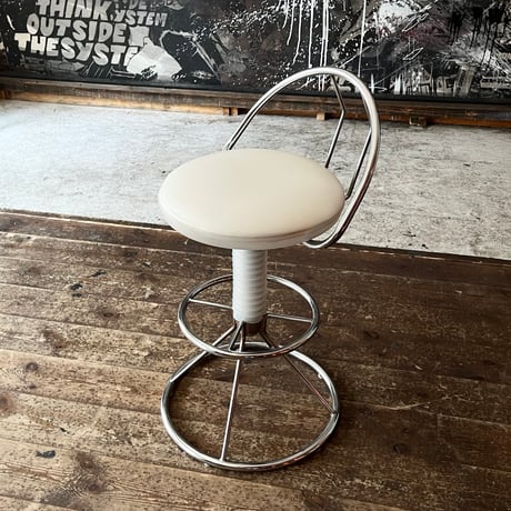 USED STEEL FRAME VINYL LEATHER COUNTER CHAIR