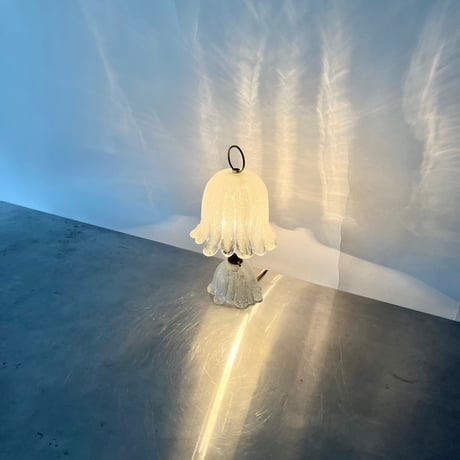 JAPAN USED GLASS FLOWER TABLE LAMP