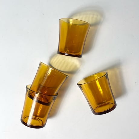 USED "DURALEX" AMBER GLASS TUMBLER