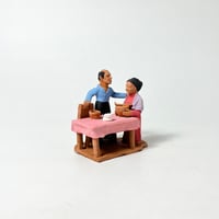 USED HANDMADE CERAMIC OLD COUPLE SCULPTURE