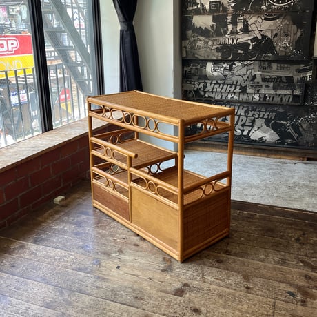 USED BAMBOO FLAME RATTAN SHELF