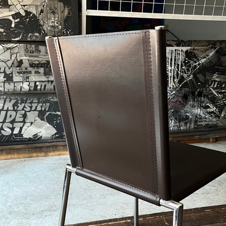 USED “EFFEZETA” GENUINE LEATHER DINING CHAIR