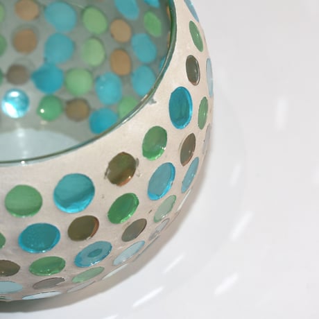 USED MOSAIC HANDMADE GLASS POT