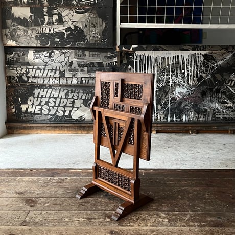USED ACRYL TOP BOARD WOODEN FOLDING SIDE TABLE
