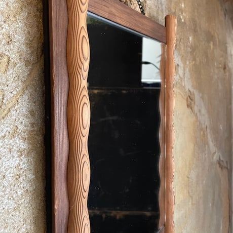 JAPAN USED WOODEN MIRROR