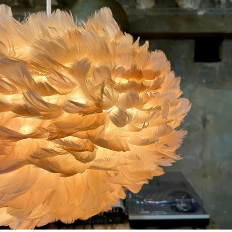 USED FAKE FEATHER PENDANT LAMP
