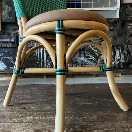 JAPAN USED "OLIVER" WOODEN & VINYL LEATHER CHAIR