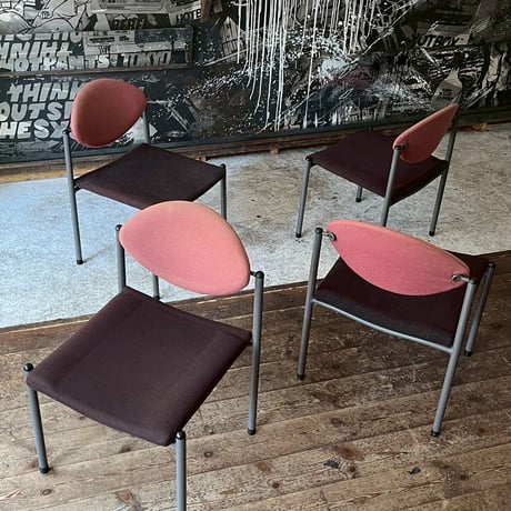 JAPAN USED “KOKUYO” STEEL LEG FABRIC STACKING CHAIR