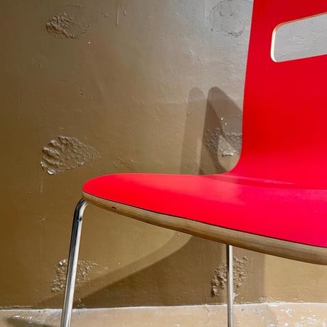 USED STEEL LEG PLYWOOD SEAT CHAIR
