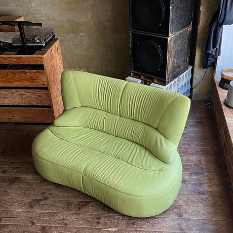 USED PU LEATHER HIGH BACK 2P SOFA