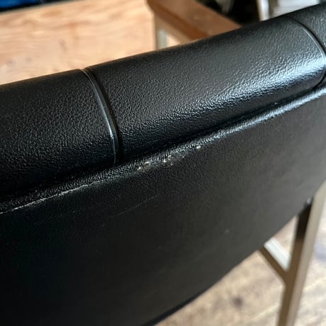 JAPAN VINTAGE 70S “HOUTOKU” STEEL FRAME VINYL LEATHER WOODEN ARM CHAIRS