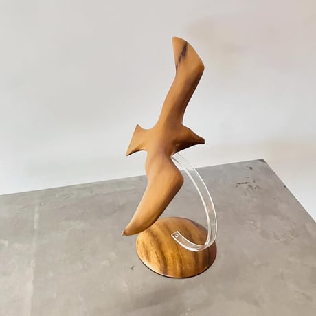 USED 1981 HANDMADE WOOD BIRD SCULPTURE