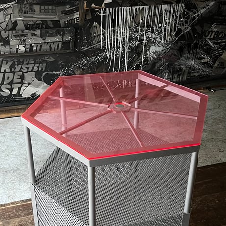USED ACRYL TOP BOARD PUNCHING METAL CARRY STAND