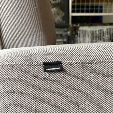 JAPAN USED "OKAMURA" IRON LEG FABRIC 1P SOFA