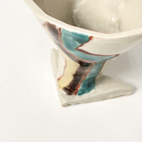 USED HANDMADE CERAMIC FLOWER VASE