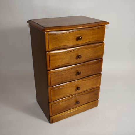 USED 80'S WOODEN FIVE DRAWER CHEST