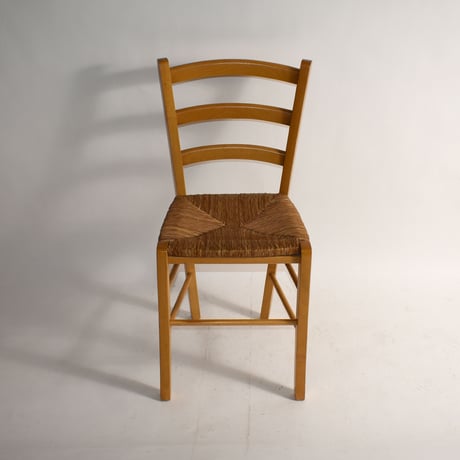 USED WOODEN FLAME RATTAN SEAT CHAIR
