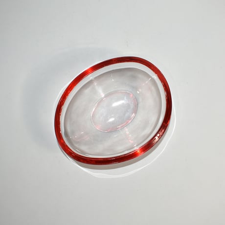 USED COLORED EDGE GLASS TRAY