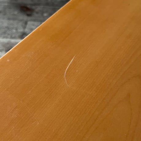 USED WOODEN & VINYL LEATHER CARRY LOW TABLE