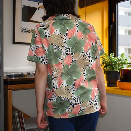 USED 80'S "BLAIR" OPEN  COLLAR S/S SHIRT
