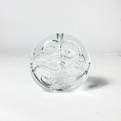 VINTAGE "WALTHER GLAS" ICE ART GLASS VASE