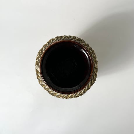 VINTAGE “FAT LAVA” CERAMIC FLOWER VASE