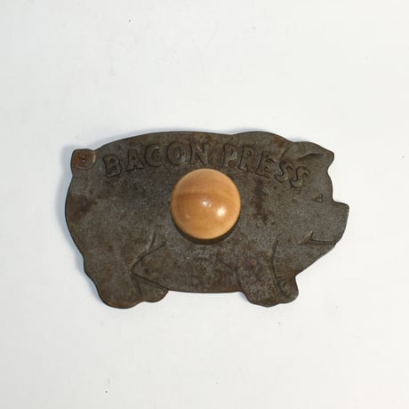 USED "NORPRO" CAST IRON WOOD HANDLE BACON PRESS