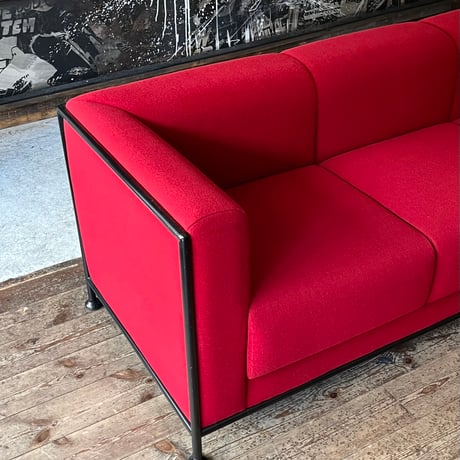 JAPAN USED “KOKUYO” IRON FRAME FABRIC LOUNGE 3P SOFA