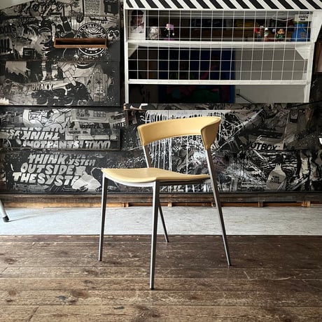 USED “IMOLA” STEEL LEG LEATHER CHAIR