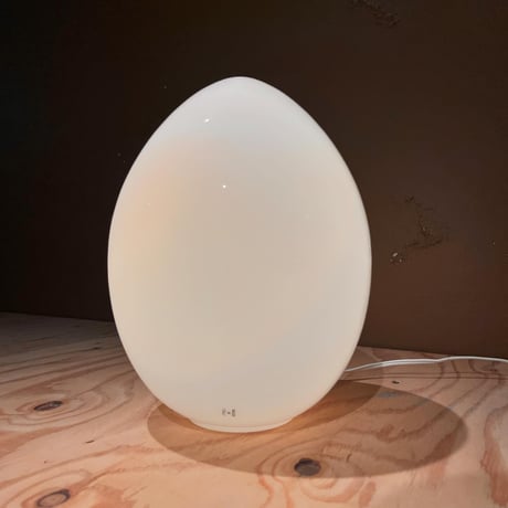 USED GLASS EGG TABLE LAMP