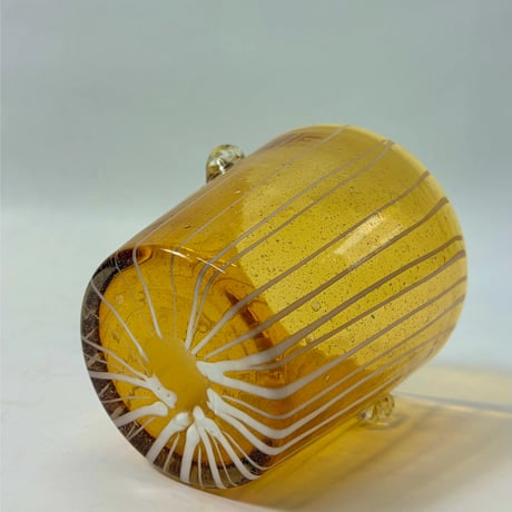 VINTAGE "VENINI" WHITE FUSED GLASS ICE BUCKET