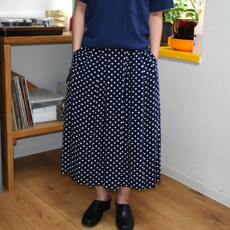 USED "SAG HARBOR" RAYON DOT SKIRT