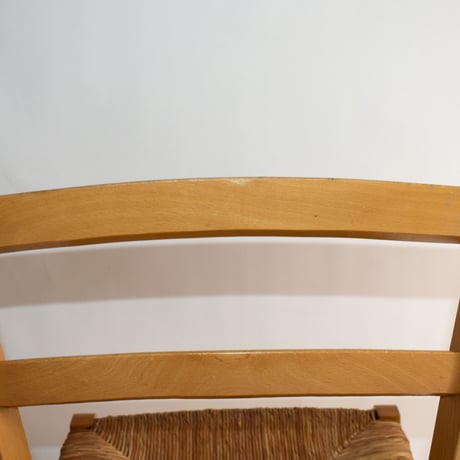 USED WOODEN FLAME RATTAN SEAT CHAIR