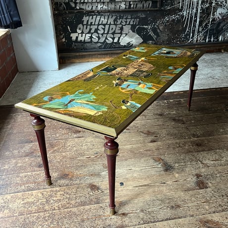 USED ETHNIC PATTERN TOP CENTER TABLE