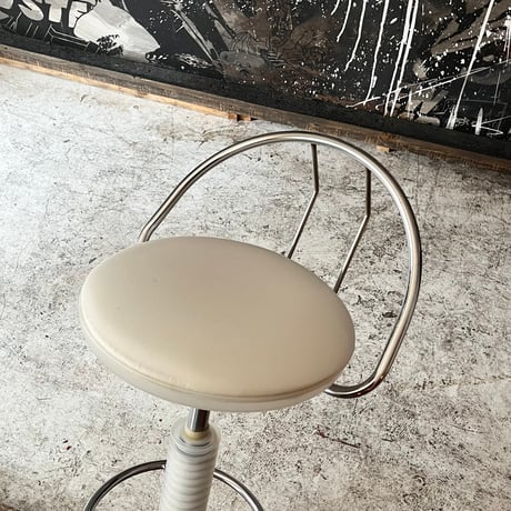 USED STEEL FRAME VINYL LEATHER COUNTER CHAIR