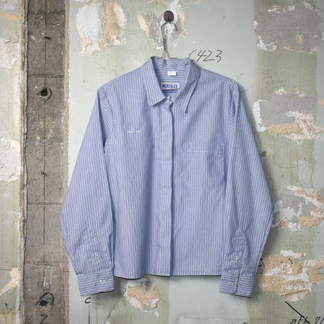 LADIES DEAD STOCK 80'S "HERCULES UNIFORM" STRIPE SHIRT