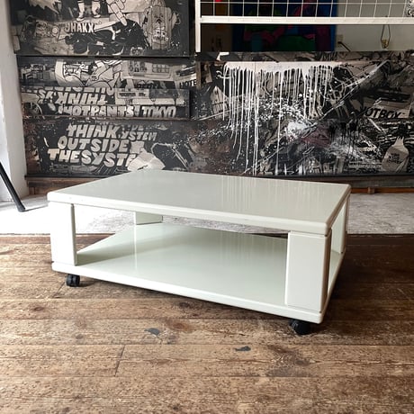 JAPAN USED “KARIMOKU” WOODEN SHELF WITH CASTERS