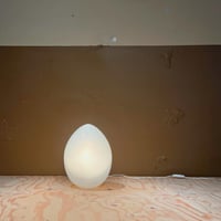 USED GLASS EGG TABLE LAMP